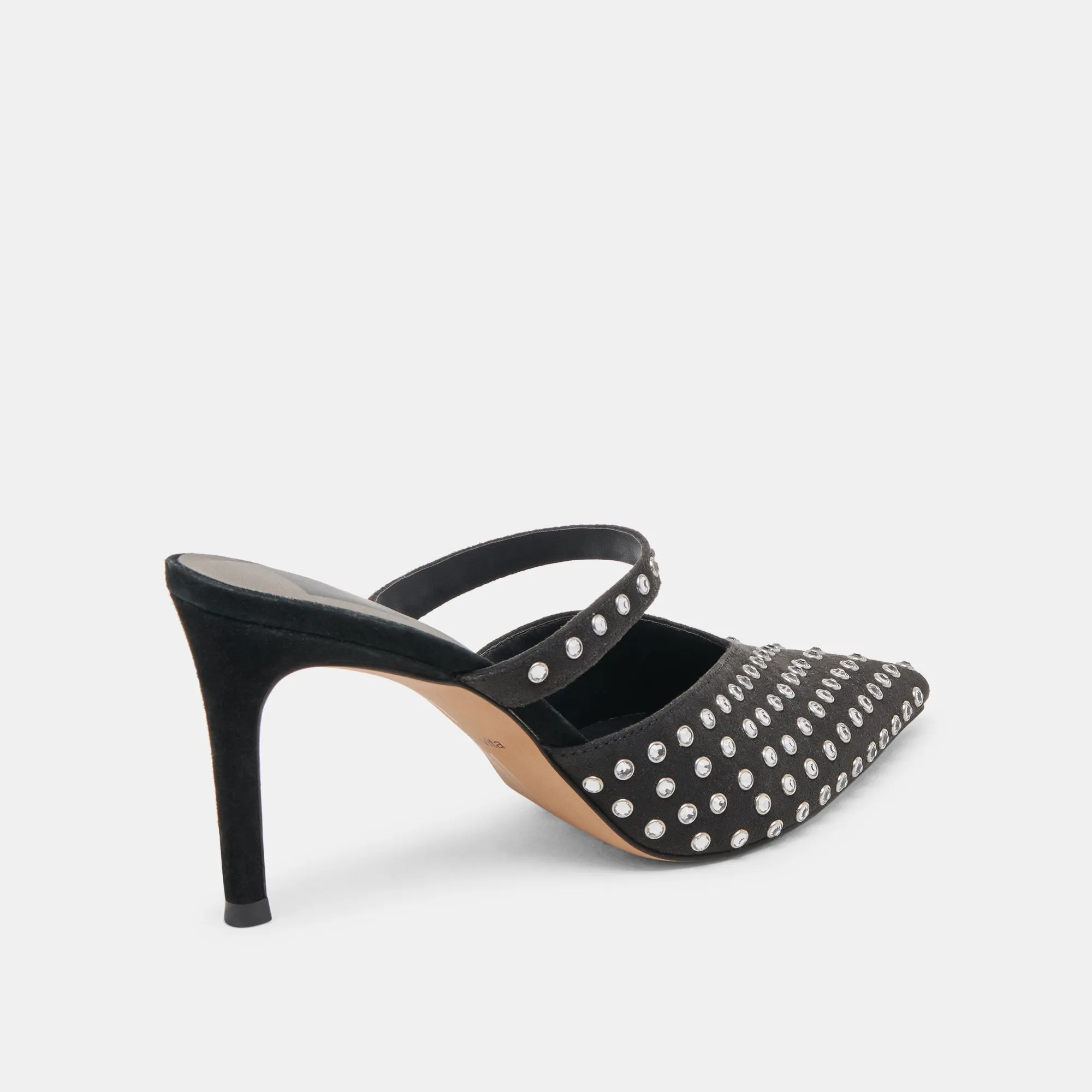 KANIKA CRYSTAL STUD HEELS BLACK CRYSTAL