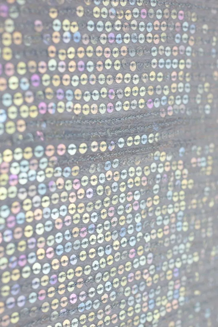 Light Blue Sequins & Beads on Silk Chiffon JEC-132-7 Fabric