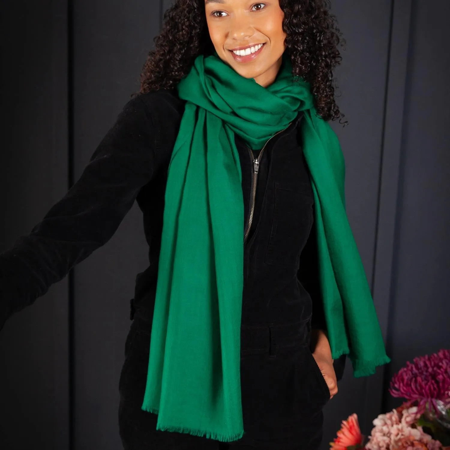 Luxe Merino Silk Shawl Emerald