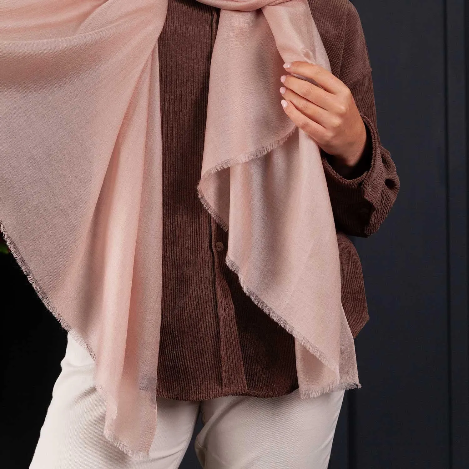 Luxe Merino Silk Shawl Rose Gold