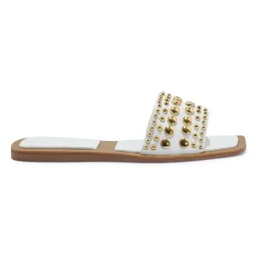 MARIE WHITE GOLD BEADED SLIDERS