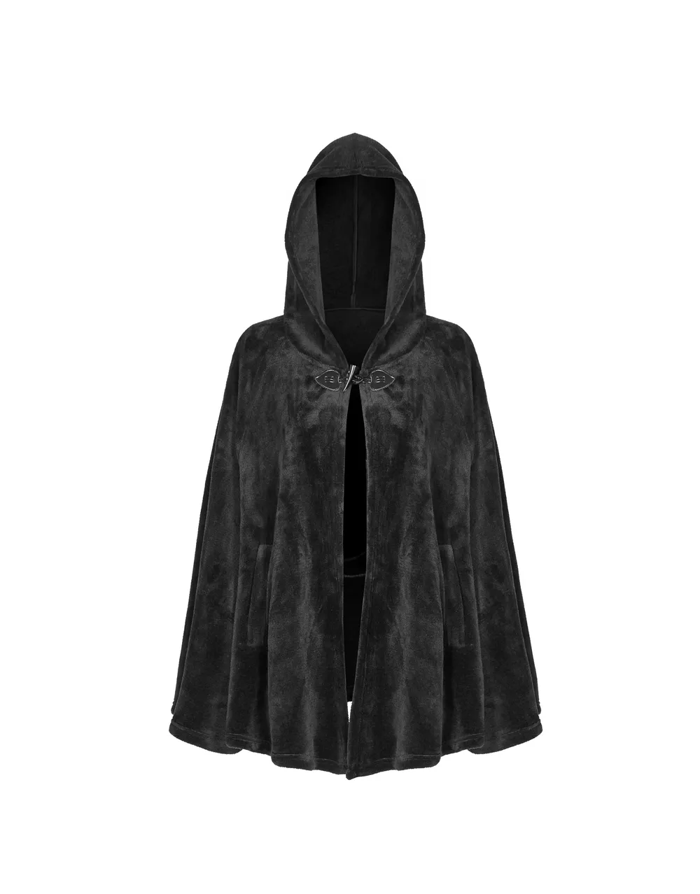 Moon Embroidered Dark Velvet Hooded Cloak Jacket