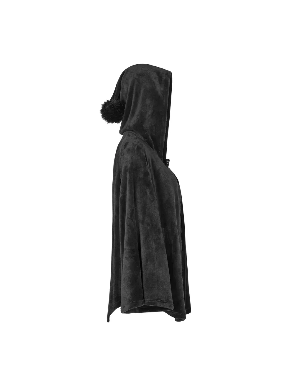 Moon Embroidered Dark Velvet Hooded Cloak Jacket