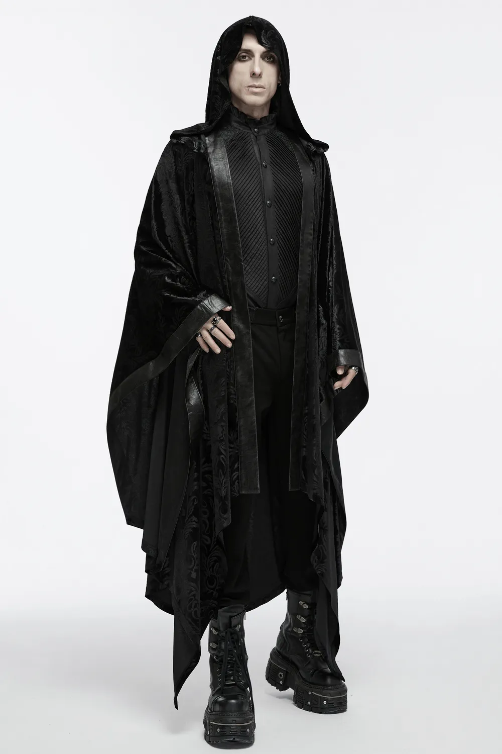 Mystic Hooded Velvet Cape for Gothic Enthusiasts