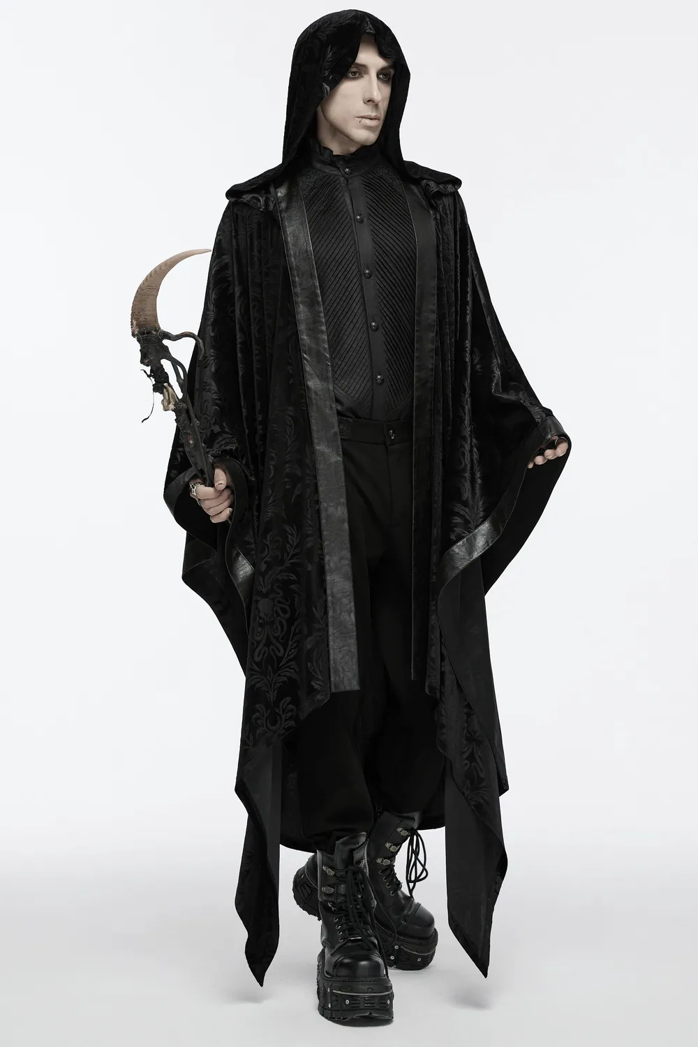 Mystic Hooded Velvet Cape for Gothic Enthusiasts