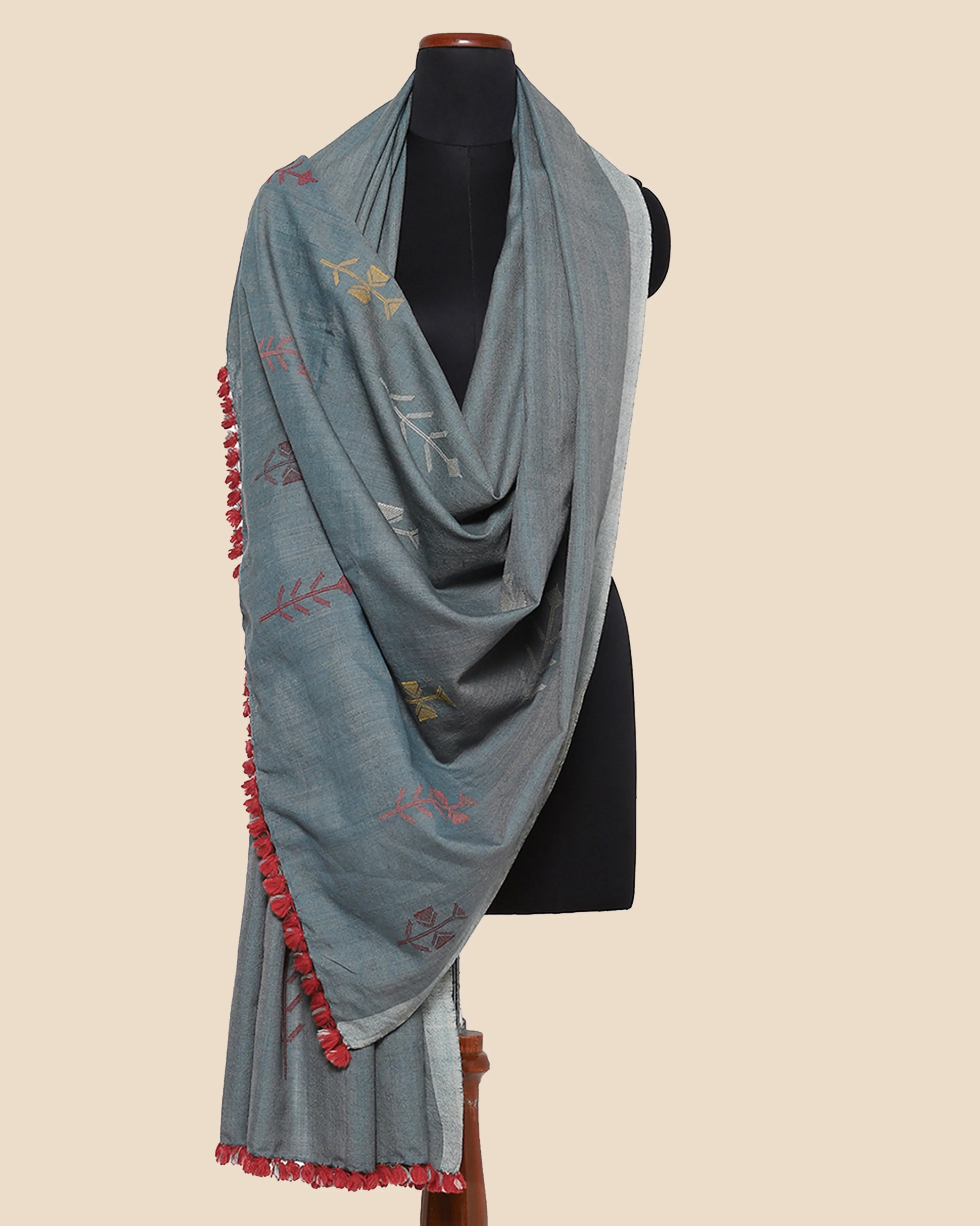 Pala Extra Weft Wool Silk Shawl