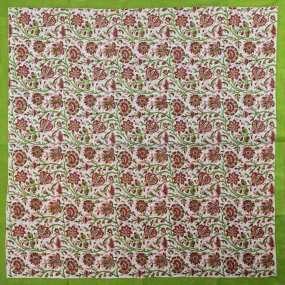 Pink, Red & Parrot Green Handkerchief