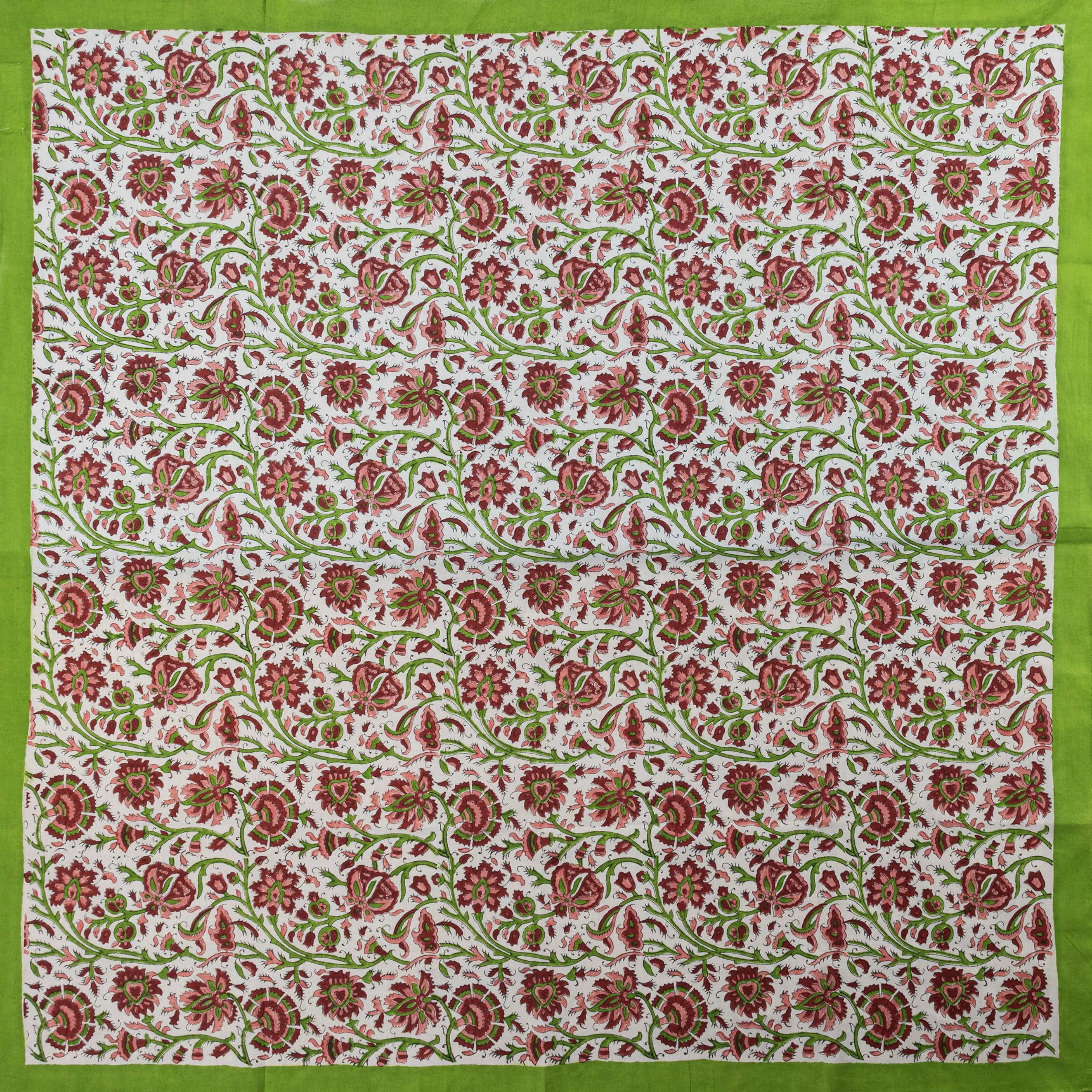 Pink, Red & Parrot Green Handkerchief