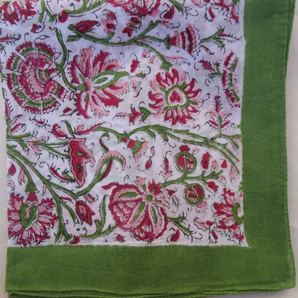 Pink, Red & Parrot Green Handkerchief