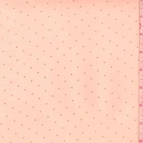 Pinky Peach/Metallic Silver Pin Dot Chiffon Fabric