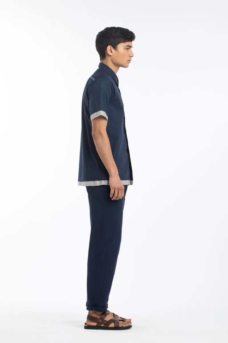 Pleated Pant- Navy