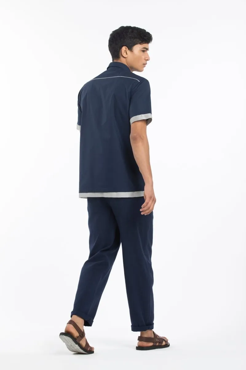 Pleated Pant- Navy