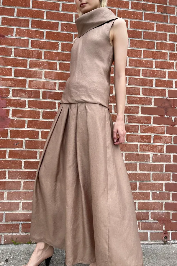 Pleated Wide Leg Pants in Nomad