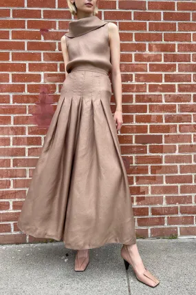 Pleated Wide Leg Pants in Nomad