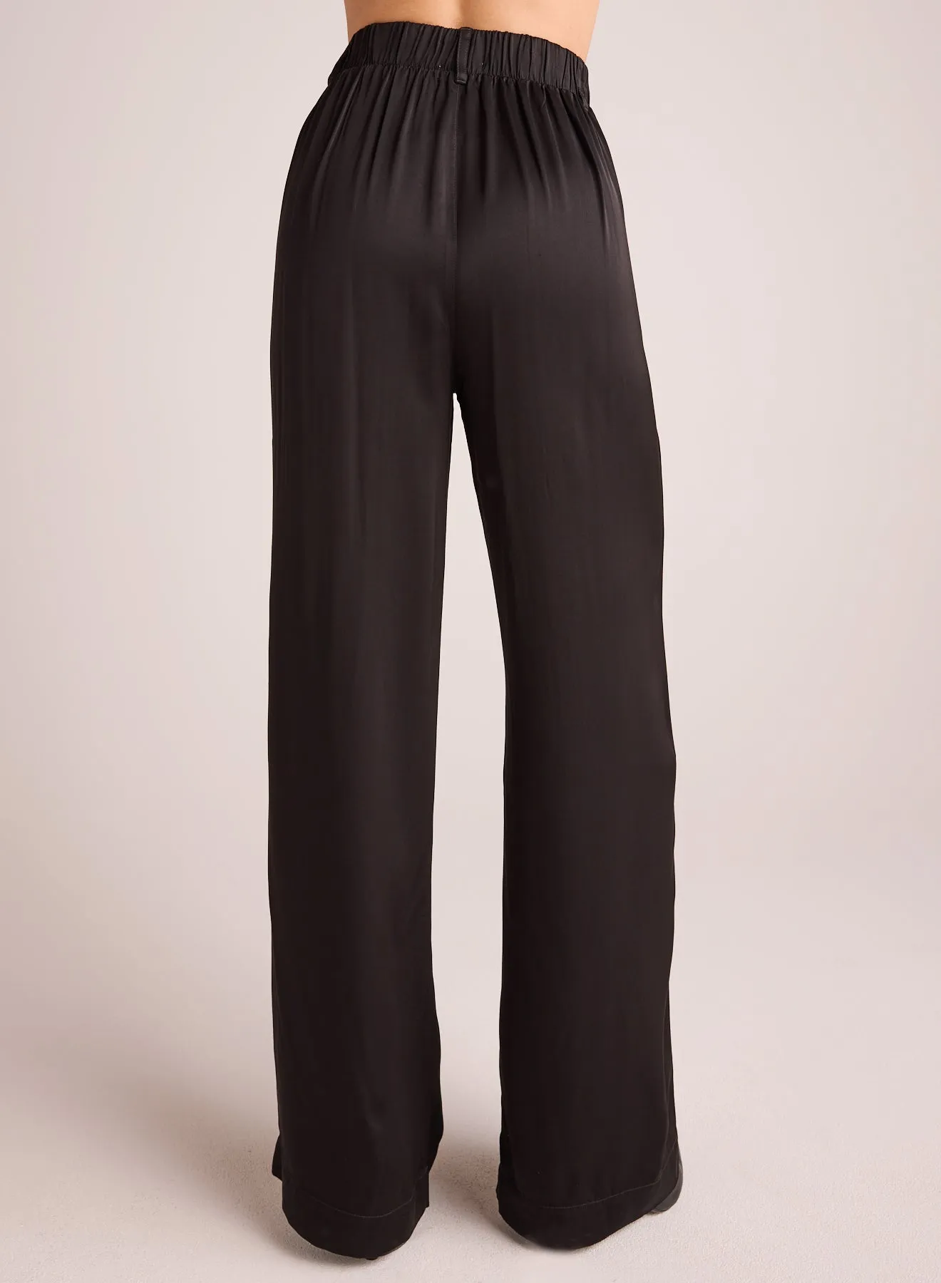 Pleated Wide Leg Trouser - Black