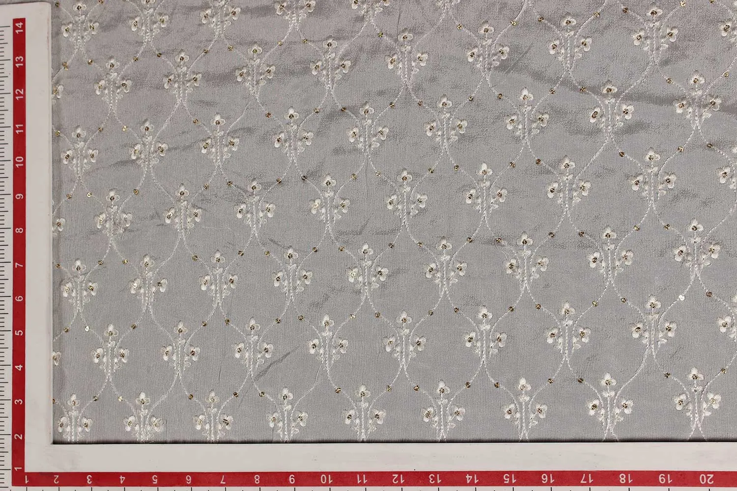 Precut 1 Meter White Chinon Chiffon Fabric