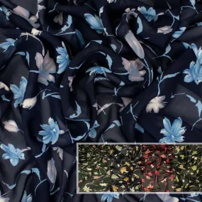 Printed Chiffon Design-Floral & Leaves