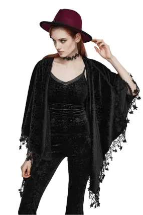 Punk Rave Occult Pentagram Cape / Women's Velvet Gothic Shawl