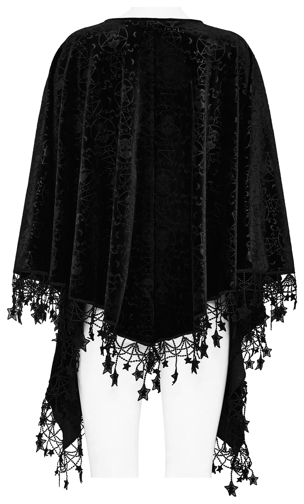 Punk Rave Occult Pentagram Cape / Women's Velvet Gothic Shawl