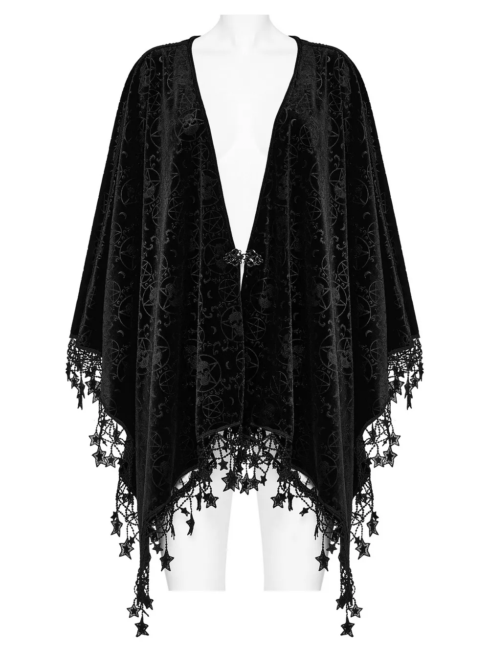 Punk Rave Occult Pentagram Cape / Women's Velvet Gothic Shawl