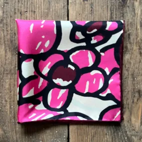 Regent - Silk Pocket Square - Pink Daisy