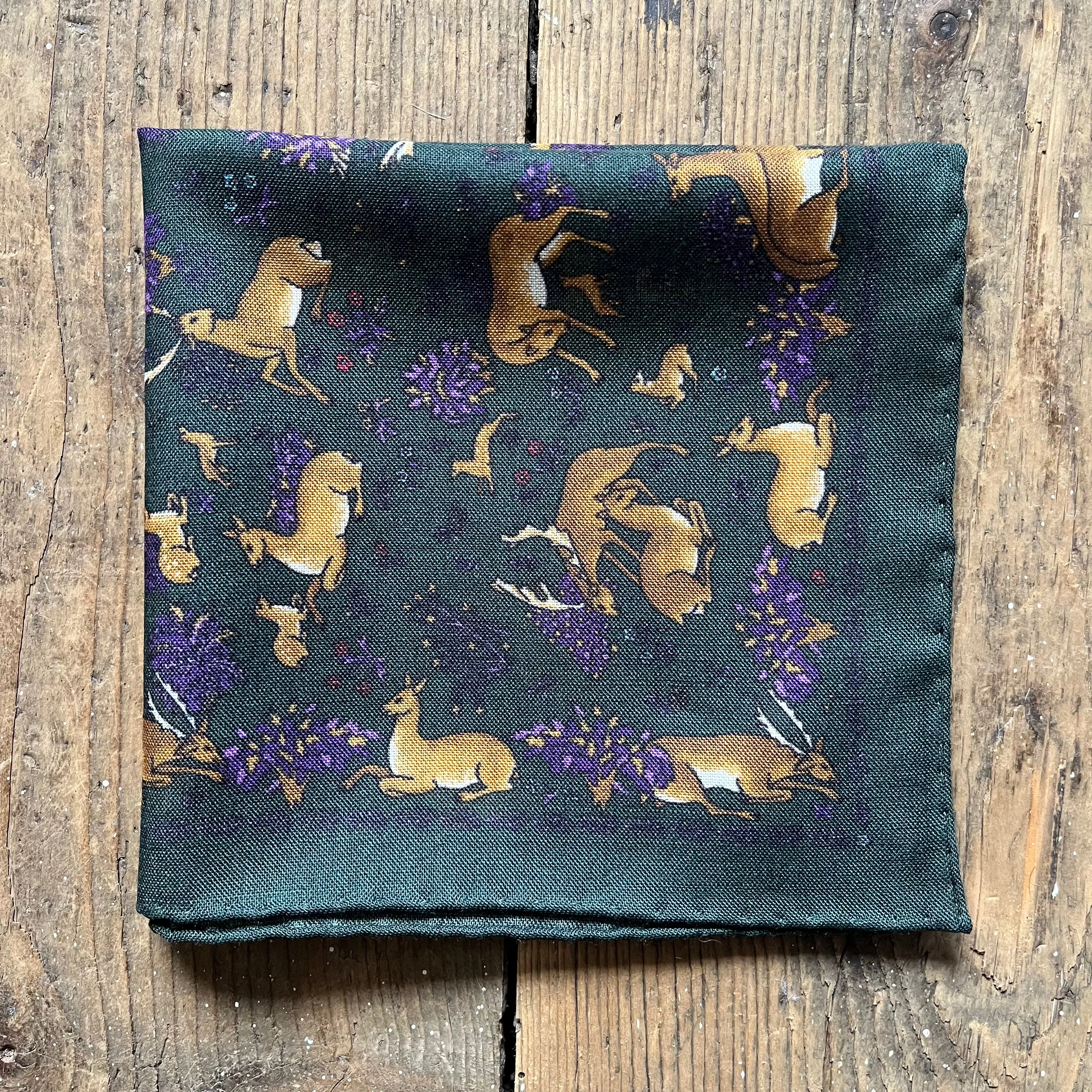 Regent - Wool/Silk Pocket Square - Green Deer