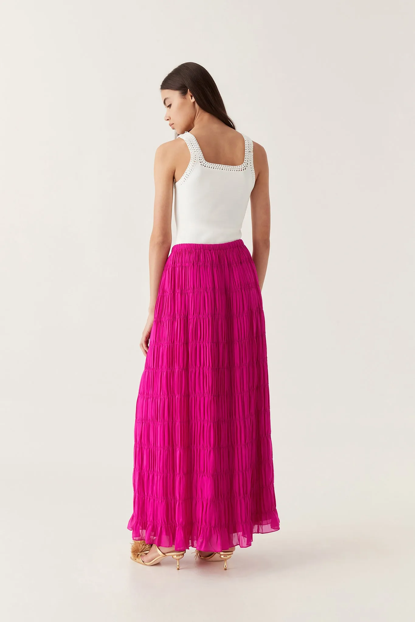 Rosewood Ruched Maxi Skirt