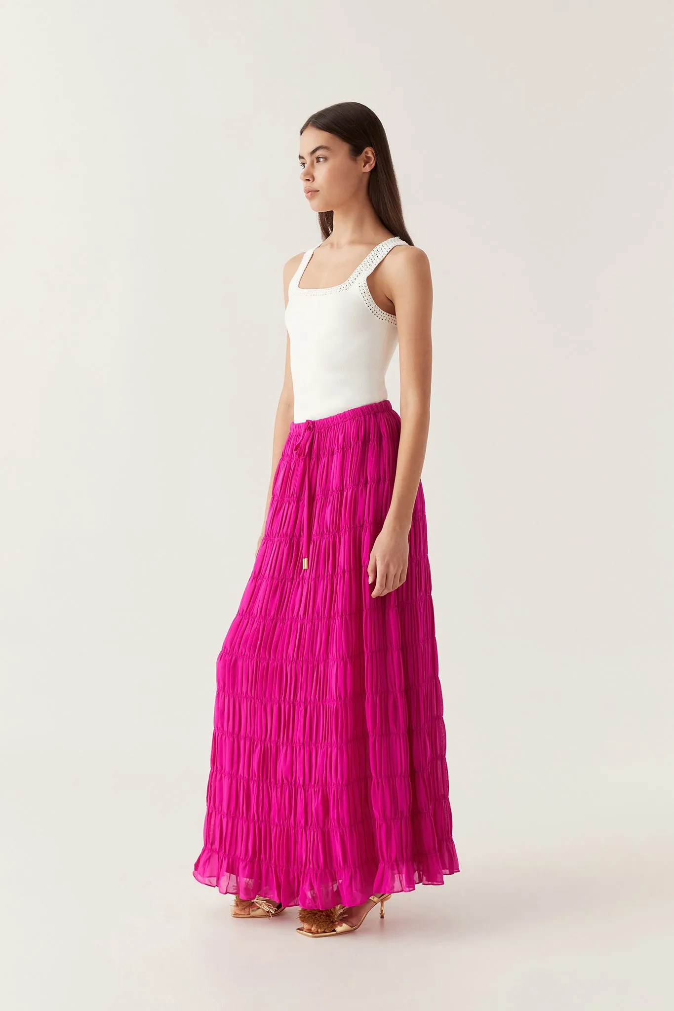 Rosewood Ruched Maxi Skirt