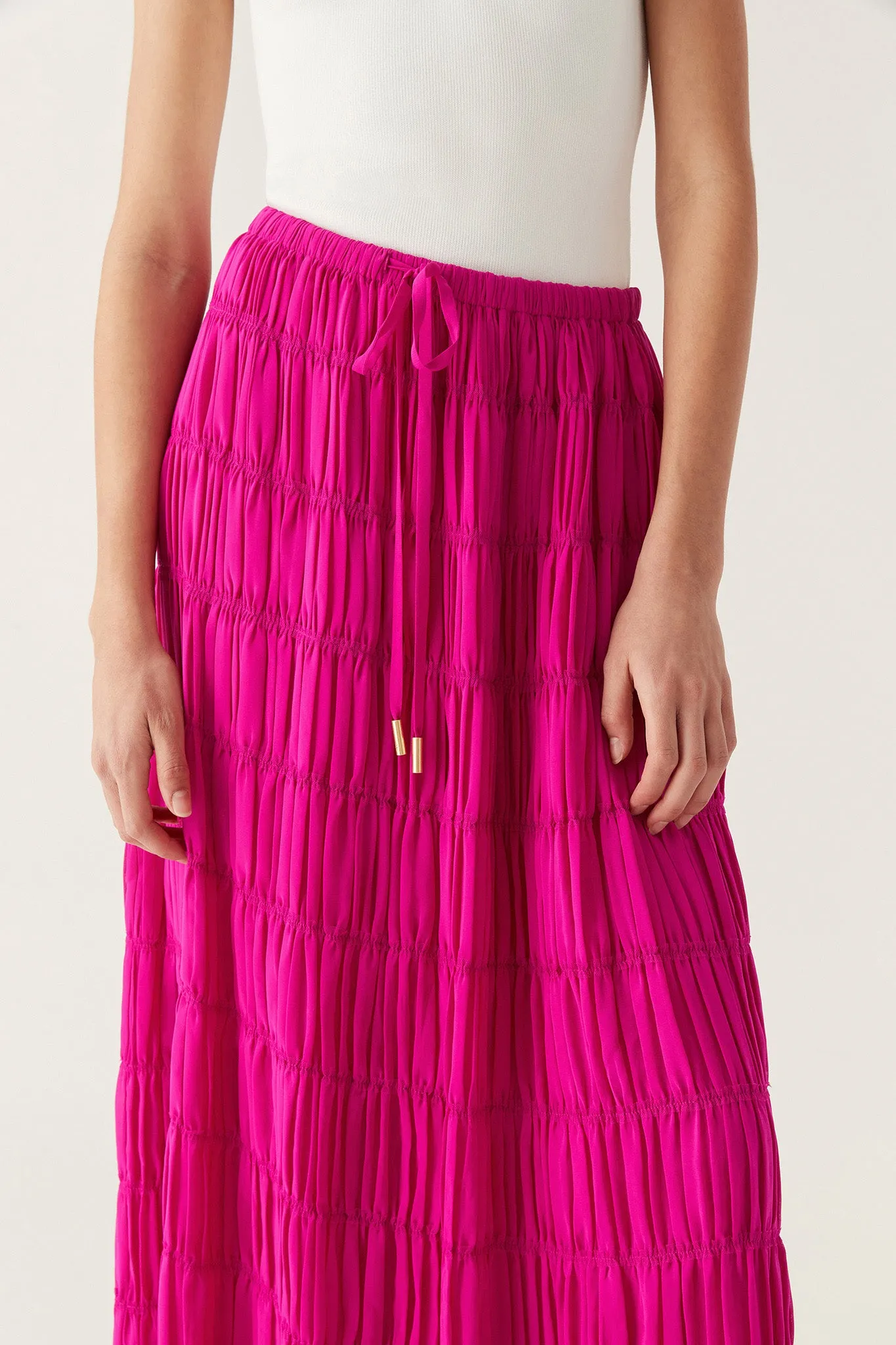 Rosewood Ruched Maxi Skirt