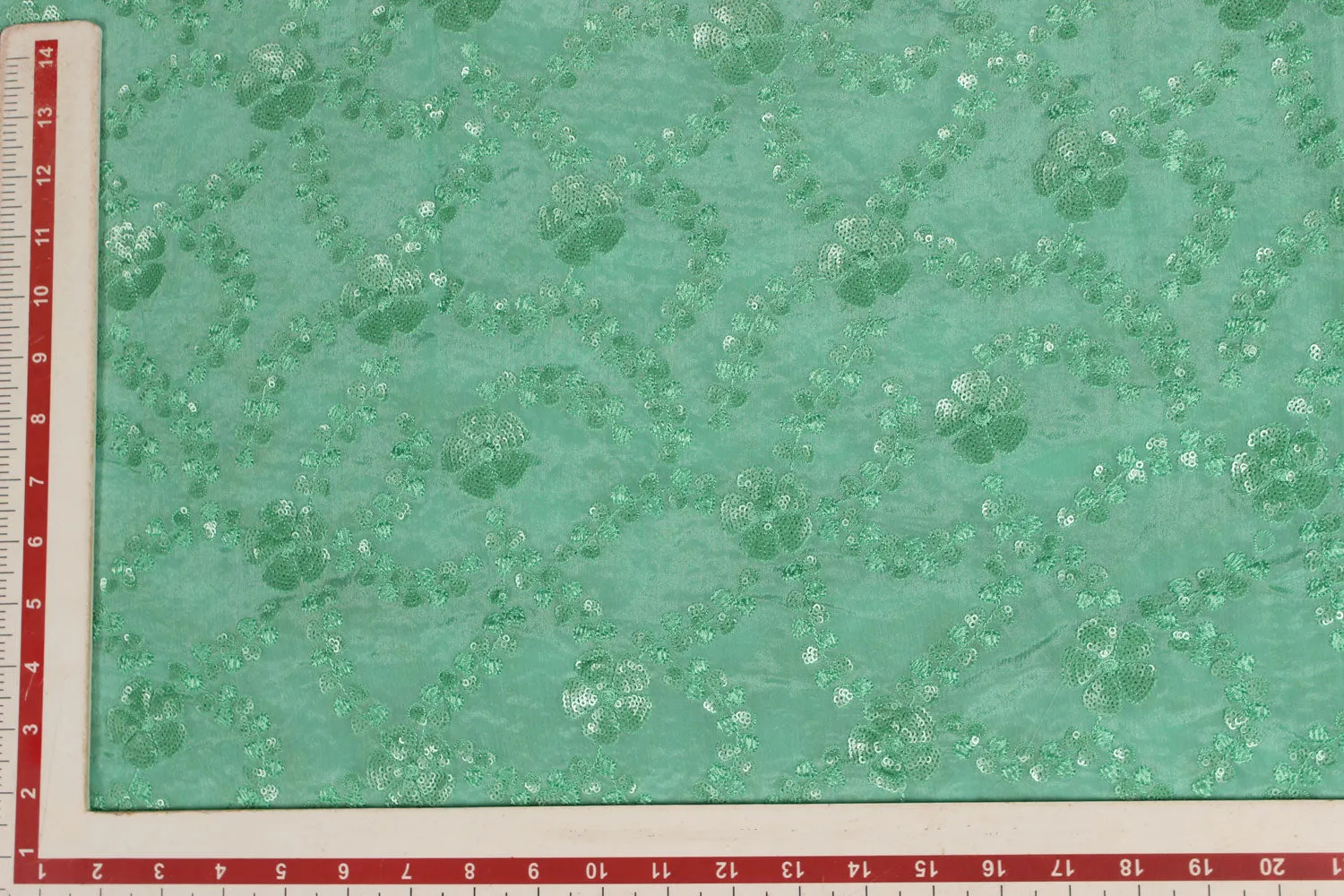 Sea Green Chinon Chiffon Fabric