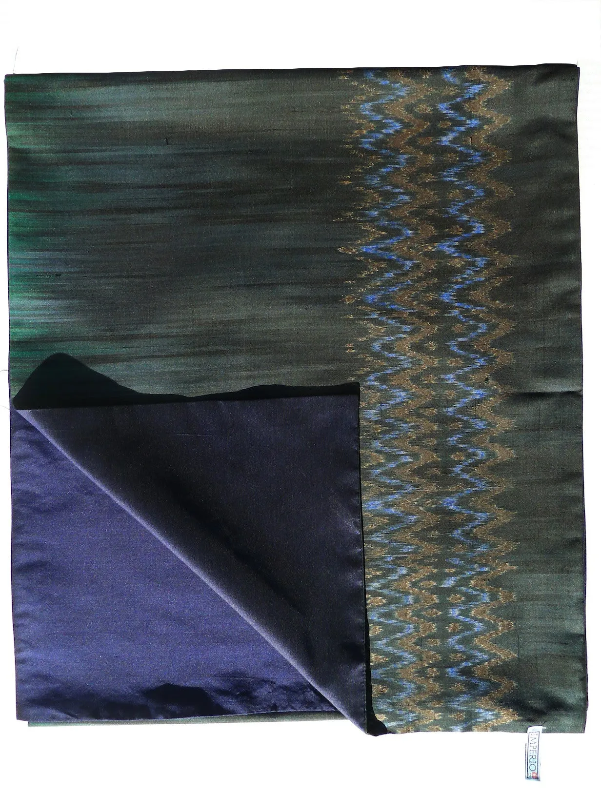 Silk Ikat Double Side Shawl Black Amethyst Eggplant