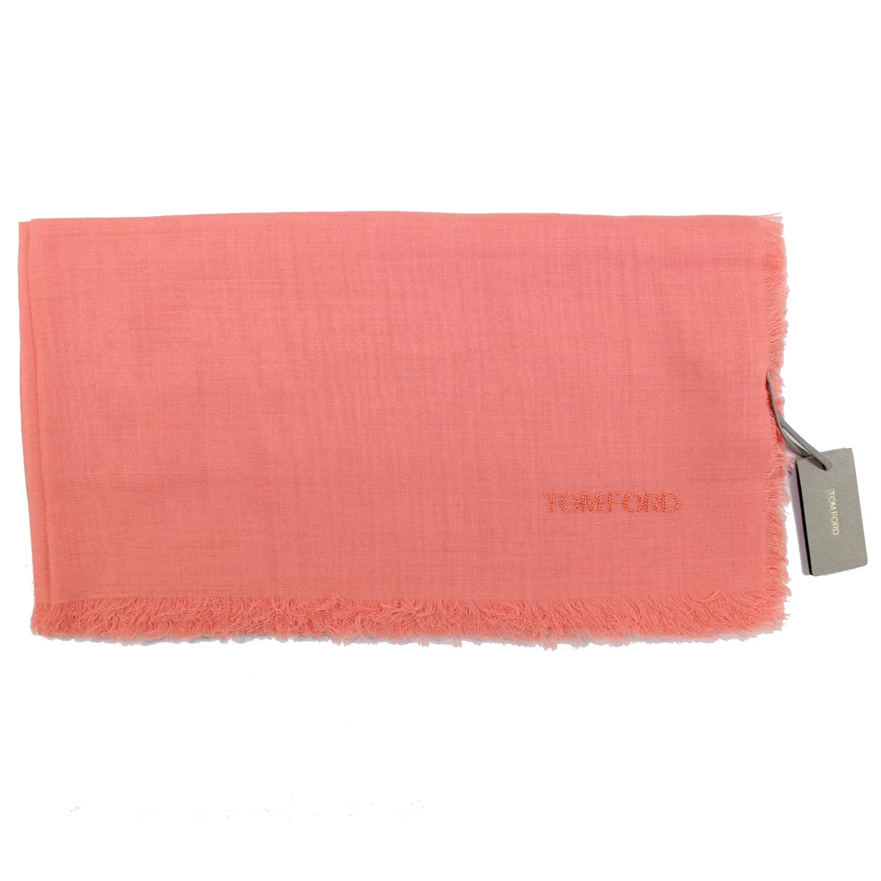 Tom Ford Scarf Peach Pink - Extra Large 55 Inch Square Wool Silk Wrap SALE