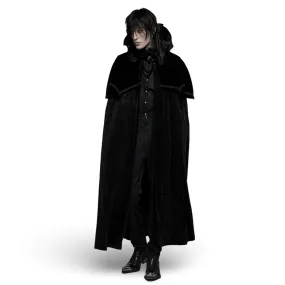 Victorian Velvet Cloak with Wire Collar and Gemstone