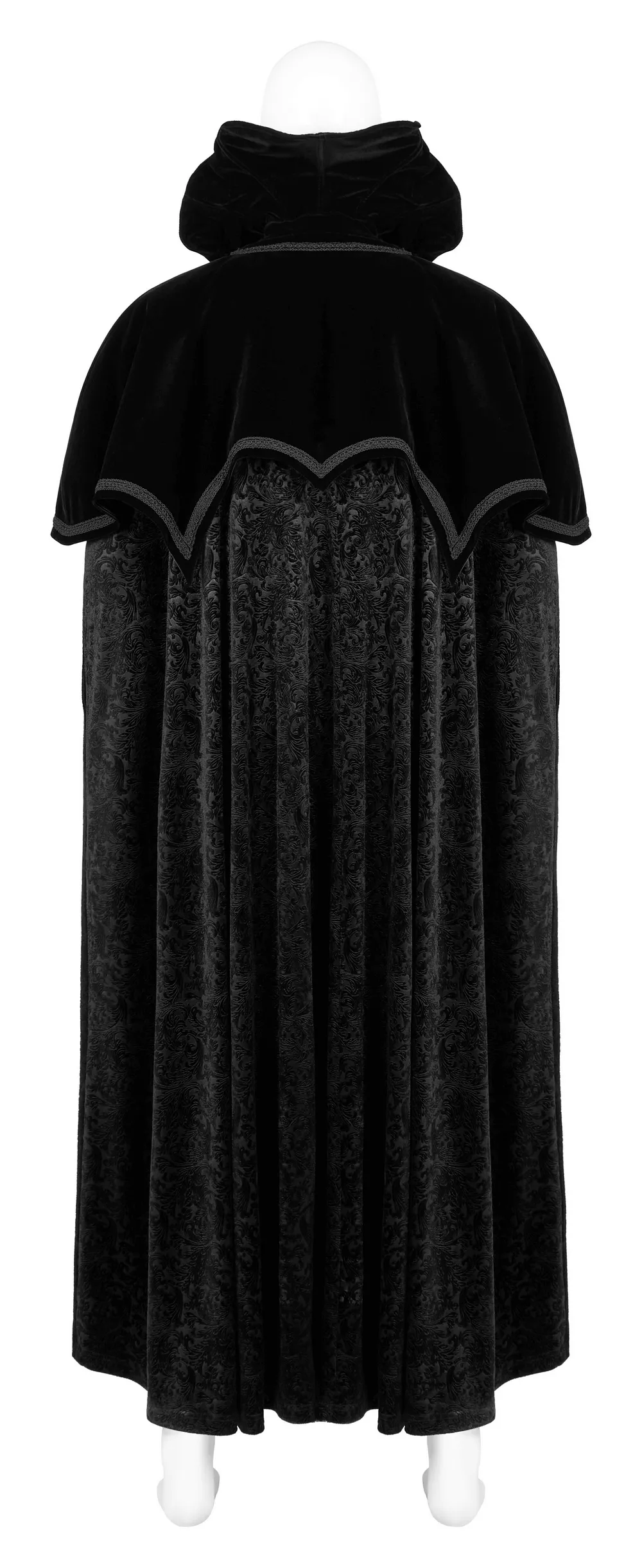 Victorian Velvet Cloak with Wire Collar and Gemstone