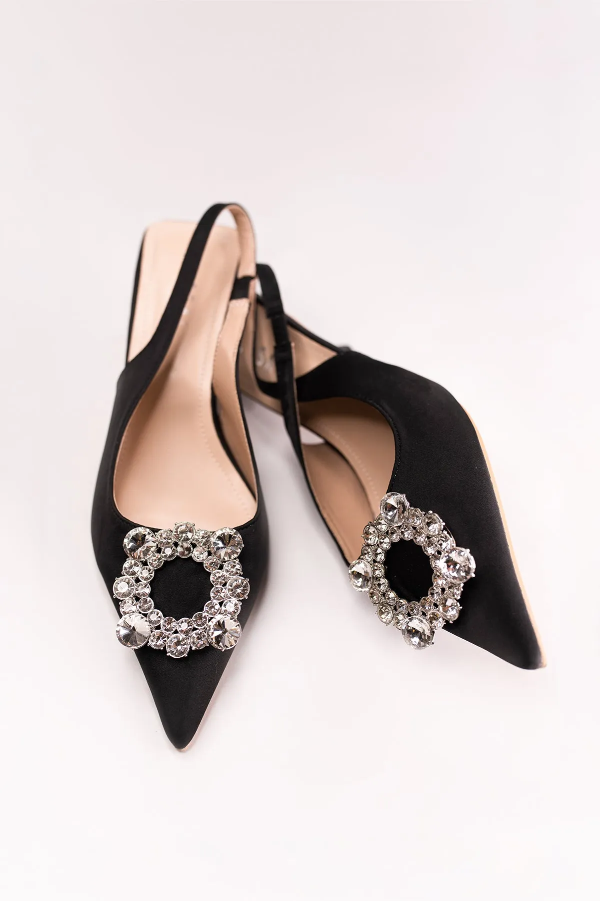 Yasmine Crystal Black Small Heel