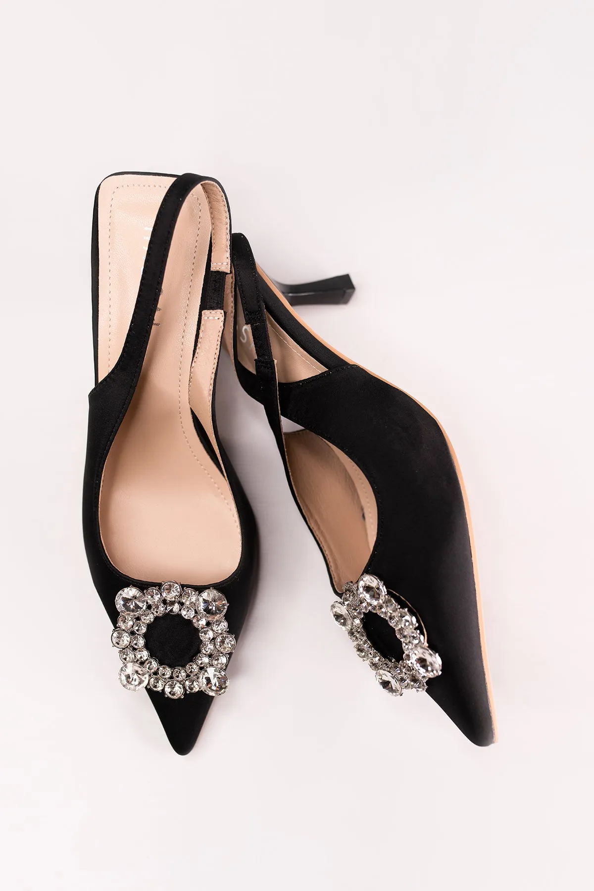 Yasmine Crystal Black Small Heel