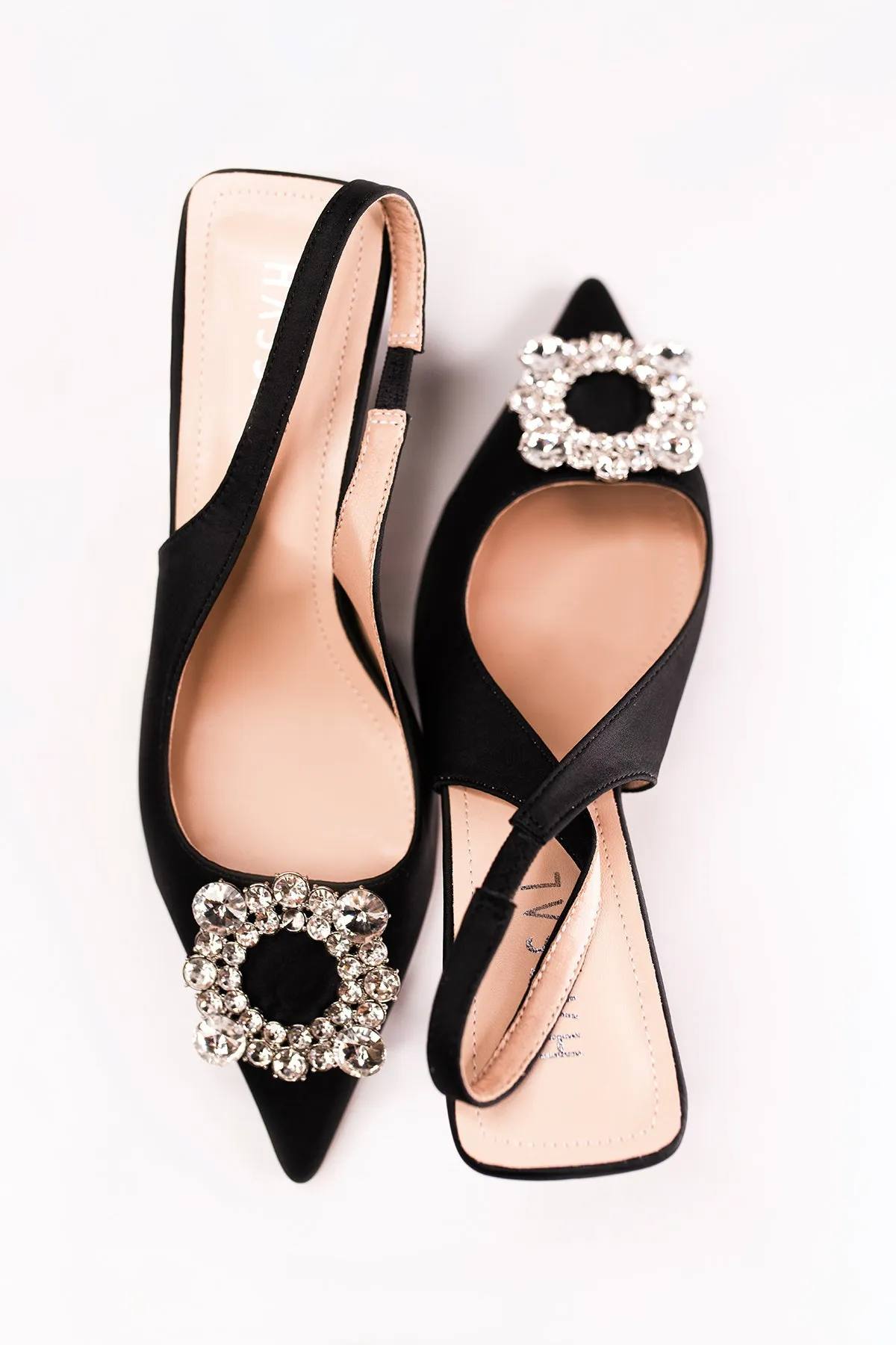 Yasmine Crystal Black Small Heel