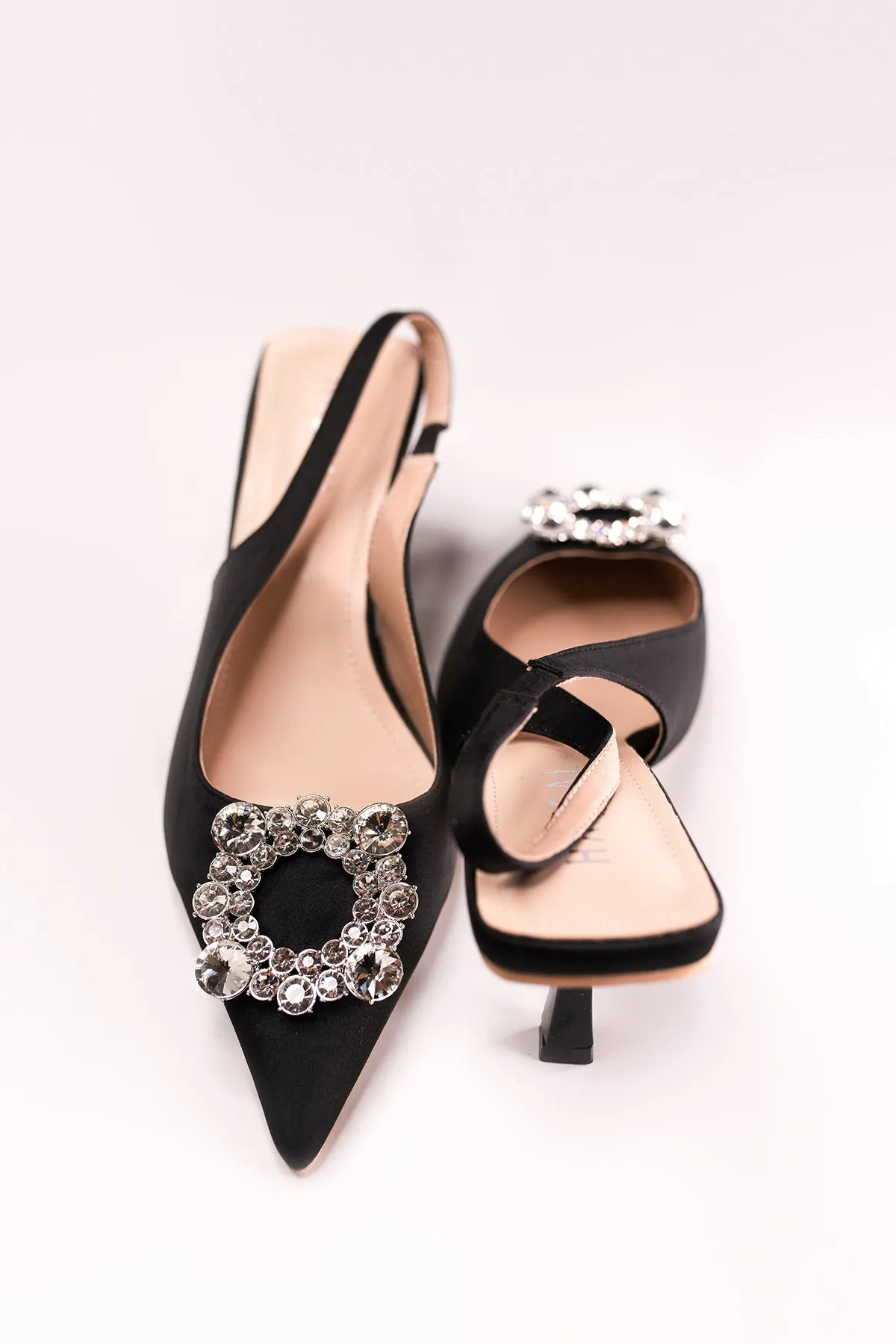 Yasmine Crystal Black Small Heel