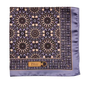 ZILLI Printed Silk Hanky BLUE